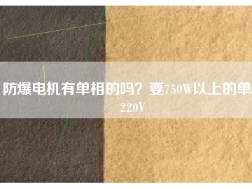 防爆電機有單相的嗎？要750W以上的單相220V