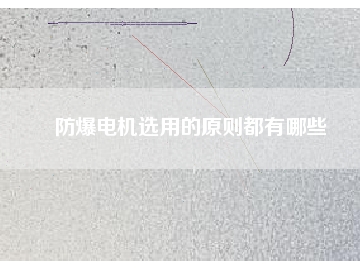 防爆電機(jī)選用的原則都有哪些