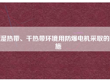濕熱帶、干熱帶環(huán)境用防爆電機(jī)采取的措施