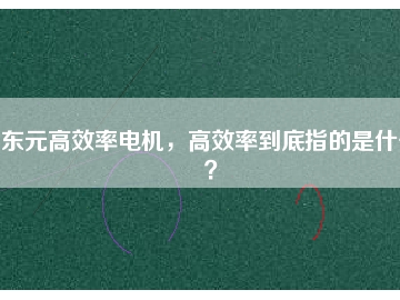 東元高效率電機(jī)，高效率到底指的是什么？