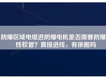防爆區(qū)域電纜進防爆電機是否需要防爆撓性軟管？直接進線，有依據(jù)嗎