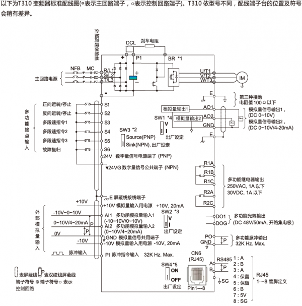 T310變頻器接線(xiàn)圖