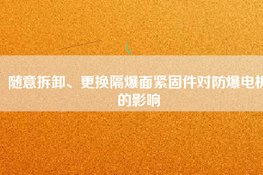 隨意拆卸、更換隔爆面緊固件對防爆電機(jī)的影響