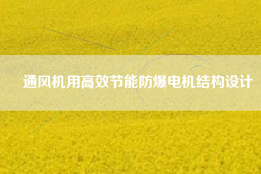 通風(fēng)機用高效節(jié)能防爆電機結(jié)構(gòu)設(shè)計